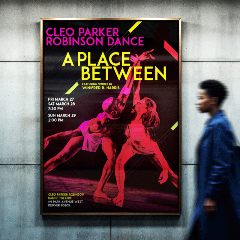 A-place-between-Subway Pstr dance poster design, performing arts campaign, graphic designer Denver, Black designer Denver